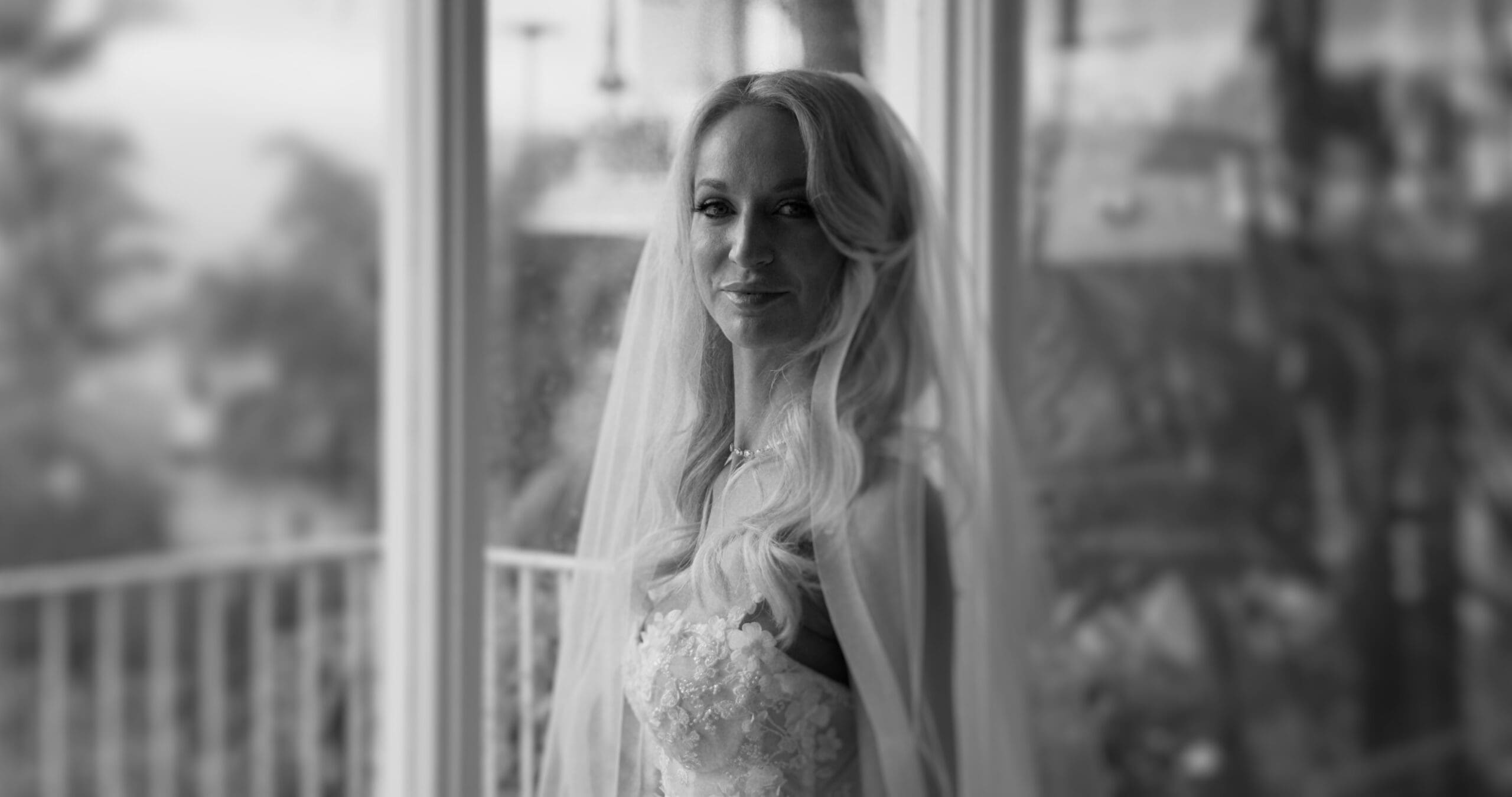 Bride and groom at their La Valencia Hotel wedding in La Jolla
